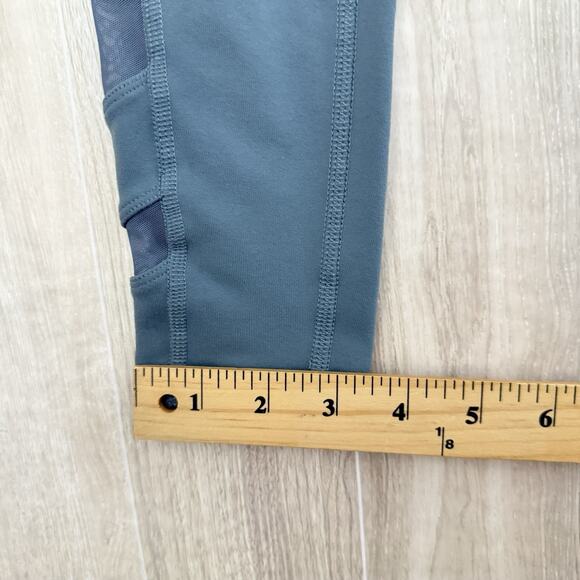 Alo Yoga Leggings Womens XS Runway Blue Grey Side Mesh Full Length Gym Workout - Picture 14 of 16